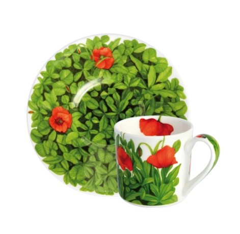 Чашка с блюдцем кофейная, 100 мл, цвет: красный, PRATI ITALIANI Taitu