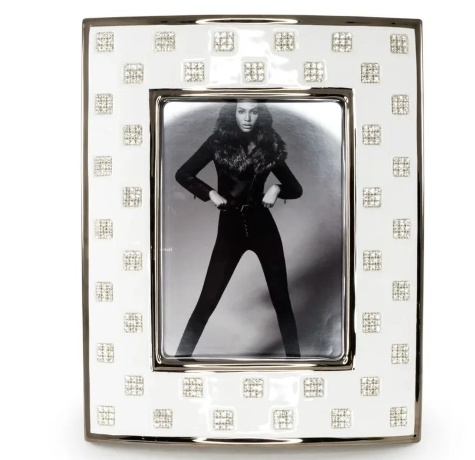 Рамка для фотографий, 28х35 см. TOKIO, керамика, swarovski, белый