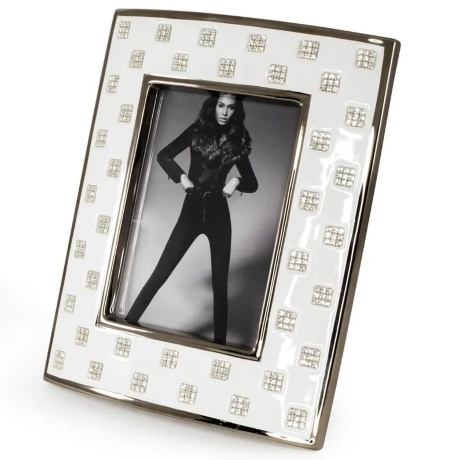 Рамка для фотографий, 28х35 см. TOKIO, керамика, swarovski, белый