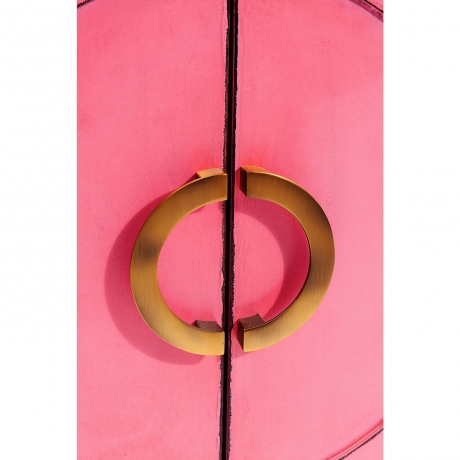 Комод Disk, коллекция "Диск" 76*86*45, Тополь, Нержавеющая сталь, Розовый