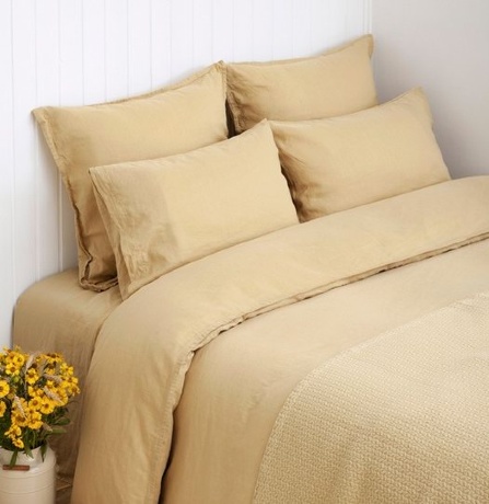 Наволочка "LINEN", 70х70 см. горчичный, BOVI