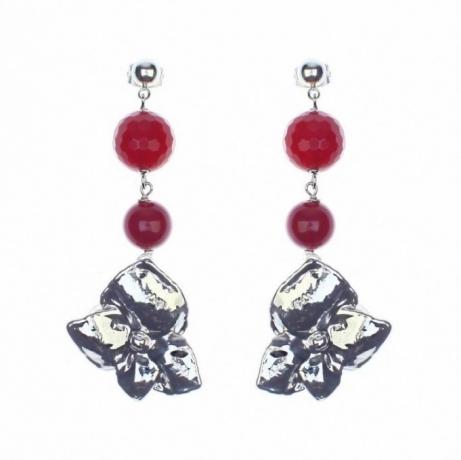 Пусеты Гортензия F649C-S BW Ester Bijoux