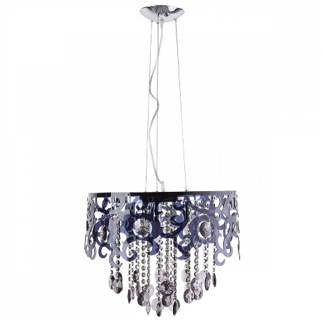 Люстра подвесная черная с хрустальными подвесками Abbie