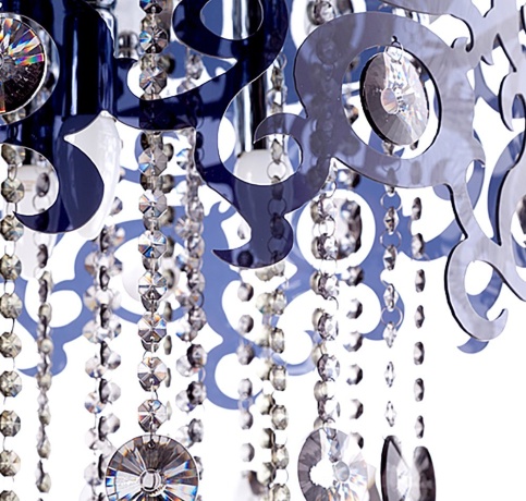 Люстра подвесная черная с хрустальными подвесками Abbie