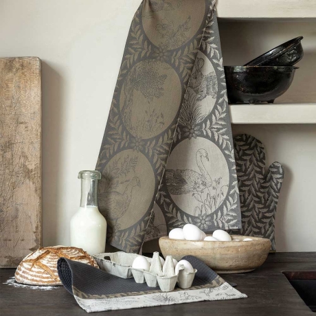 Полотенце для посуды, 60х80 см. 100% хлопок, серое, JOSEPHINE Le Jacquard Francais