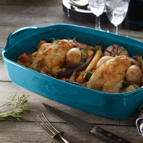 Форма для запекания Emile Henry, 42х27х7 см. прямоугольная, цвет: лазурь