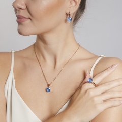 Кольцо Firenze ocean 17.2 мм. 612124 BL/RG Qudo