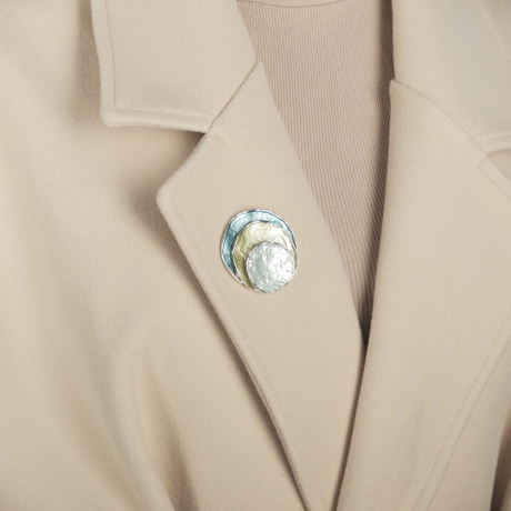 Брошь Круги XZ0504.21 BL/S Shadore 	