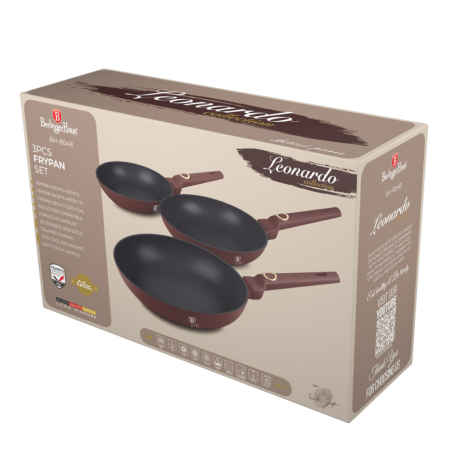 Набор из 3 сковородок, бордовый, Leonardo, Berlinger Haus