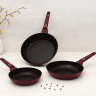 Набор из 3 сковородок, бордовый, Leonardo, Berlinger Haus