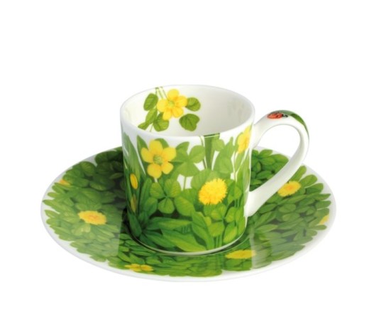 Чашка с блюдцем кофейная, 100 мл. цвет: желтый, PRATI ITALIANI Taitu