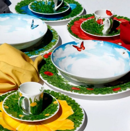 Чашка с блюдцем кофейная, 100 мл. цвет: желтый, PRATI ITALIANI Taitu