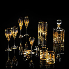 Рюмки BARON, набор 6 шт, хрусталь/декор золото 24К