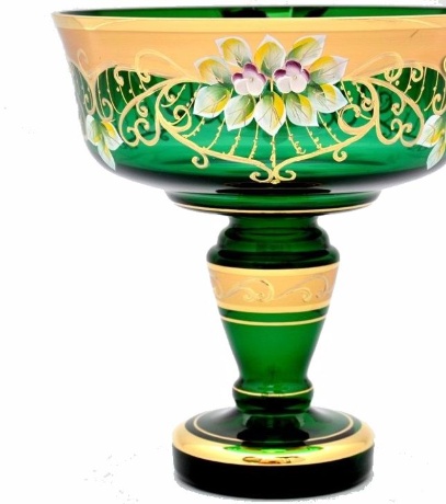 Конфетница Kvetna, зеленая лепка 17х17см.