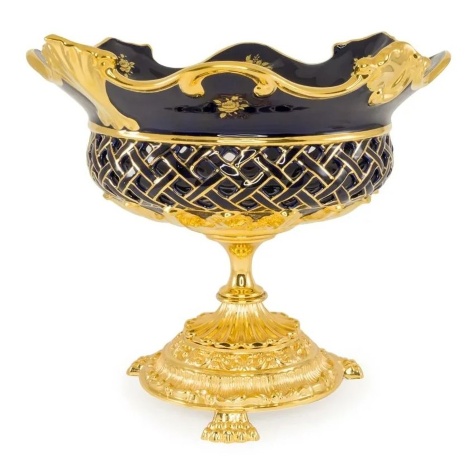 Ваза настольная, 45х36 см. AMANTE BLU, керамика/латунь