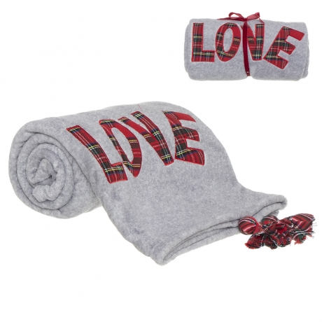 Плед Love, 130x160 см. серый, D'casa