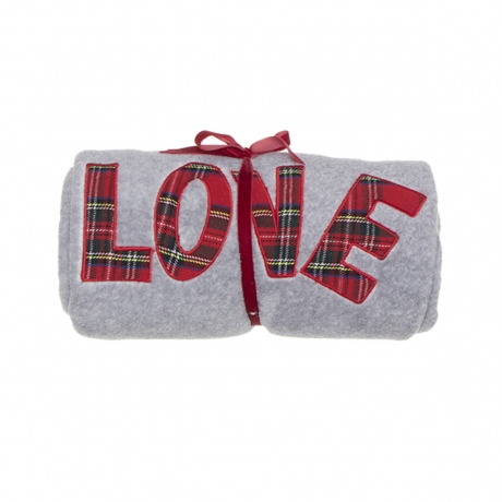 Плед Love, 130x160 см. серый, D'casa