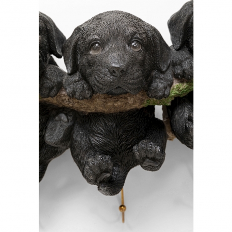 Вешалка настенная Puppies, коллекция "Щенки" 29*21*12, Полирезин, Черный