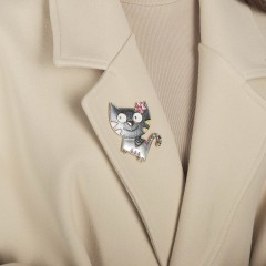 Брошь Весёлый кот XZ0867.22 BL/G Shadore