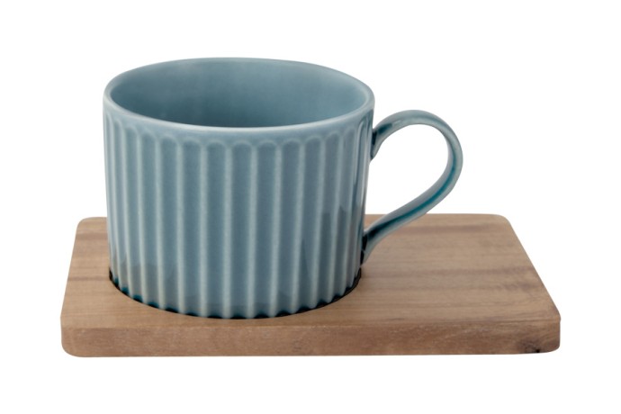 Набор из 2-х чашек для чая Время отдыха, синяя и жёлтая, 0,25 л. Easy Life