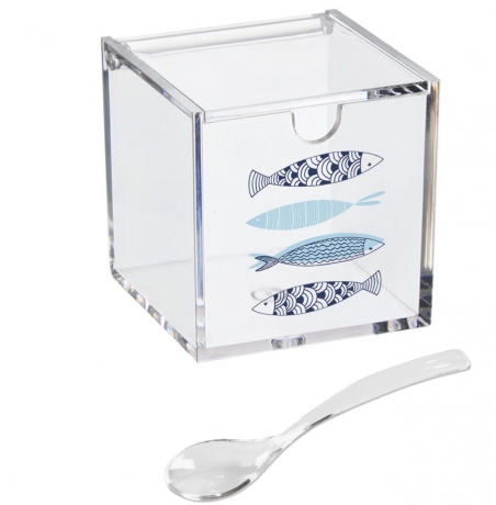 Сахарница с ложкой Mediterran, 200 гр. акриловая D'casa