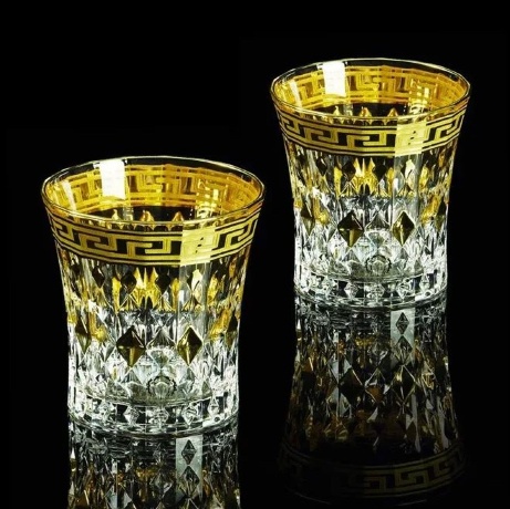 Стаканы, 270 мл. IMPERIA, набор 2 шт, хрусталь/декор золото 24К