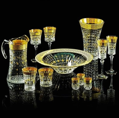 Стаканы, 270 мл. IMPERIA, набор 2 шт, хрусталь/декор золото 24К