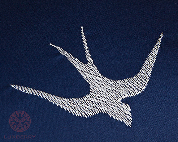 Наволочка с запахом декоративная "ЛАСТОЧКИ" BOVI 42x42 см. синий