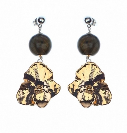 Серьги Гортензия F678C-G BR Ester Bijoux