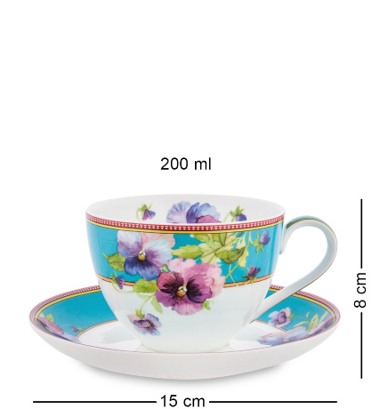 JK-116 Чайный сервиз 15 пр. на 6 перс. "Виола" (Viola Pavone)