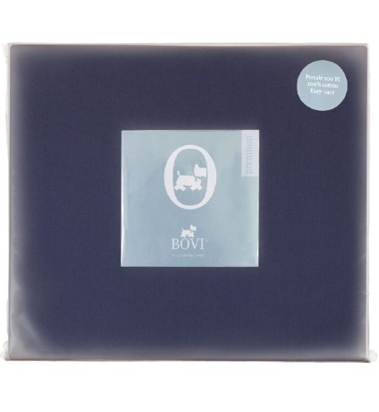 Простыня на резинке (PB), перкаль, 180x200x30см. синий, BOVI