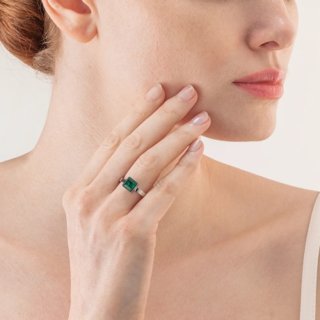 Кольцо Dark green-silver 18.5 мм 0500/40-0548 58 Coeur de Lion