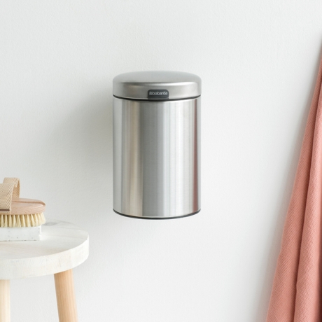 Мусорный бак newIcon настенный (3л), Стальной матовый Brabantia