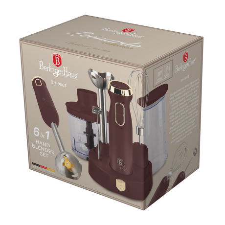 Блендер электрический, 6 в 1, Leonardo, матовый бордо Berlinger Haus