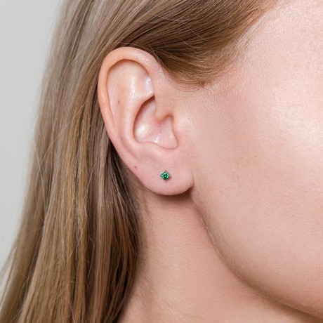 Пусеты GREEN AE03187-8A G/S Fiore Luna