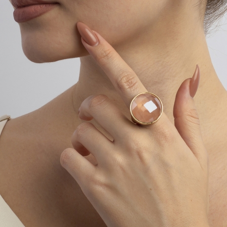 Кольцо quartz rose 18.5 мм. K1155.9/18.5 R/G Possebon