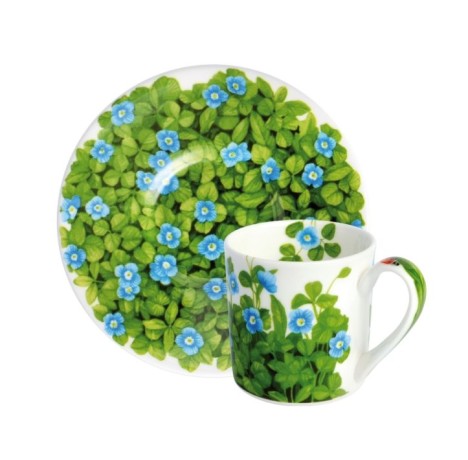 Чашка с блюдцем кофейная, 100 мл. цвет: голубой, PRATI ITALIANI Taitu