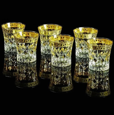 Стаканы, 270 мл. IMPERIA, набор 6 шт, хрусталь/декор золото 24К
