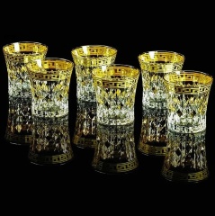 Стаканы, 270 мл. IMPERIA, набор 6 шт, хрусталь/декор золото 24К