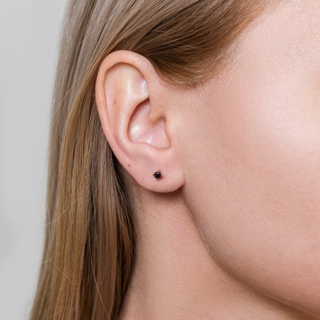 Пусеты BLACK AE03187-7 BW/G Fiore Luna