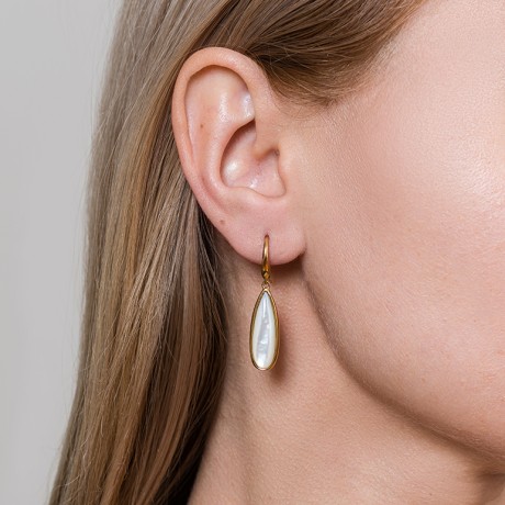 Серьги Капля SHELL WHITE Fiore Luna