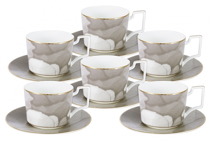 Чайный набор на 6 персон Лунная соната, 250 мл. 12 предметов Naomi