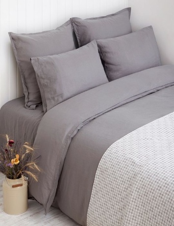 Наволочка "LINEN", 70х70 см. серый, BOVI