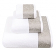 Полотенце с вышивкой "CASTELLO", 30x50 см. белый/серо-бежевый, BOVI