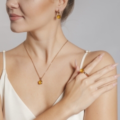 Серьги Firenze light topaz 300329 BR/RG Qudo