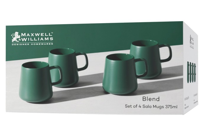 Набор из 4-х кружек Blend Sala, тёмно-зеленый, 0,375 л. Maxwell & Williams