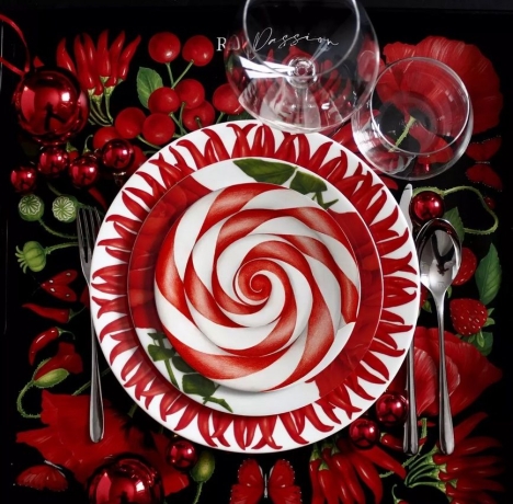 Тарелка обеденная SUN, 28 см. RED Taitu