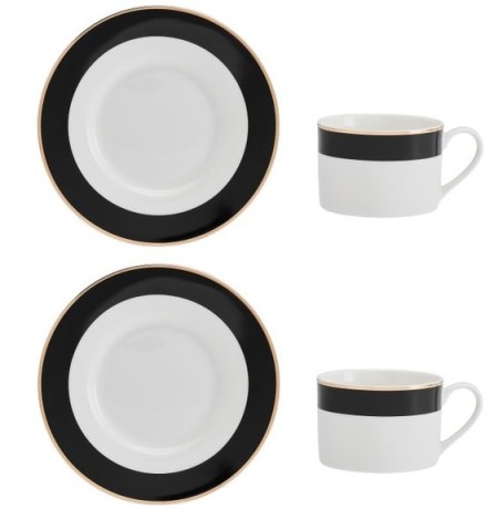 Набор из 2 чайных пар фарфоровых Luxe Deco, 200 мл. Mikasa Kitchen Craft