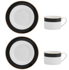 Набор из 2 чайных пар фарфоровых Luxe Deco, 200 мл. Mikasa Kitchen Craft