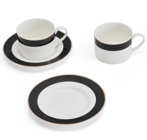 Набор из 2 чайных пар фарфоровых Luxe Deco, 200 мл. Mikasa Kitchen Craft